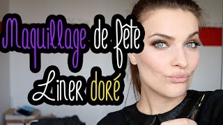 Maquillage de fête  je tente le liner doré [upl. by Wilhide]