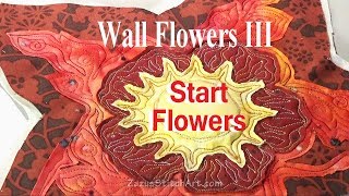 How to Sew an Art Quilt WF 3  Cut amp Start Leaves Flowers  Zazus Stitch Art Tutorials [upl. by Zinck]