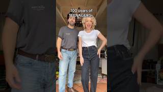 100 years of teen fashion 😲 shorts [upl. by Nevetse]