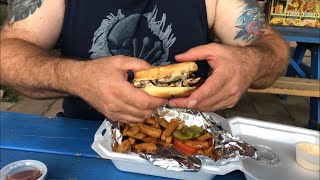 Hot guy burgers amp fries at El Gym Food Truck at Lake Fayetteville Arkansas California Burger 🍔 [upl. by Ynohta]