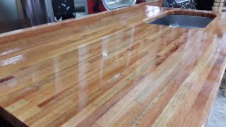 MESADA DE MADERA PARA COCINA [upl. by Dnalyar]