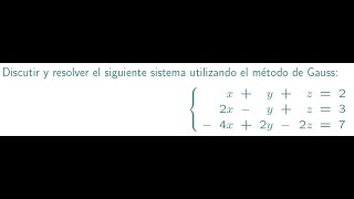 Sistemas de ecuaciones lineales por el método de Gauss 02 [upl. by Liuqa]