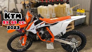 Ktm 85 sx 2023😍first start walk around [upl. by Wordoow]