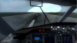 FSX 737800 crosswind landing in SeattleTacoma HD [upl. by Anidam]