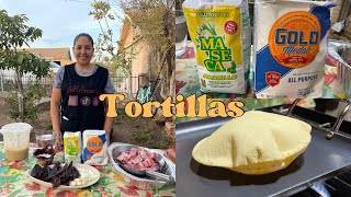 RECETA DE TORTILLAS maseca CON COSTILLAS EN CHILE ROJO [upl. by Idleman346]