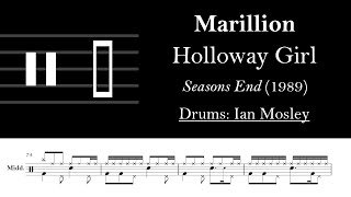 Marillion  Holloway Girl Drum Sheet Music Transcription [upl. by Flavian]