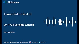 Lumax Industries Ltd Q4 FY202324 Earnings Conference Call [upl. by Nihcas458]