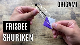 ORIGAMI FRISBEE SHURIKEN WITH RUBBER TUTORIAL  HOW TO MAKE SHURIKEN WITH RUBBER  EASY DIY TUTORIAL [upl. by Nagrom872]