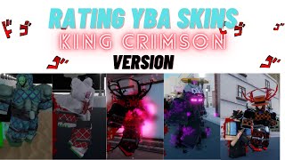 YBA Rating Stand Skins King Crimson Skins [upl. by Arissa279]