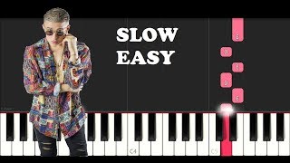 Bad Bunny  Amorfoda SLOW EASY PIANO TUTORIAL [upl. by Arnold870]