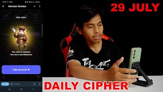 Hamster Kombat Daily Cipher Today 29 July [upl. by Angeli905]