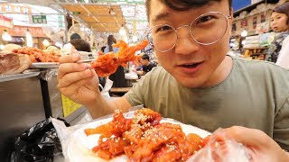 PROBANDO COMIDA DE MERCADO EN COREA [upl. by Ahsinaj]