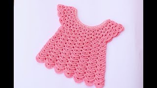 Vestido de niña 💖 a crochet muy facil y rapido [upl. by Deyas]