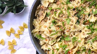 Ground Beef BowTie Pasta Recipe  Easy Farfalle Pasta  Sooper Food [upl. by Crotty]