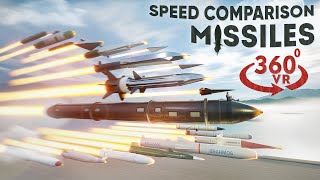 SPEED COMPARISON 3D  Missiles VR360 🚀 [upl. by Guyon]