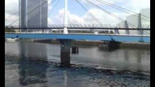 Bells Bridge on the River Clyde in Glasgow Rotating [upl. by Eiliab741]