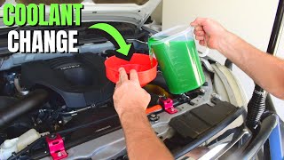 How to Change the COOLANT in your Vehicle  DIY Coolant Change  Cooling System Flush [upl. by Darrey628]