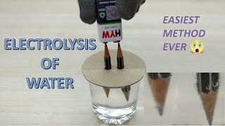 Electrolysis of water Easiest method with pencils  Physics experiment [upl. by Darrill]