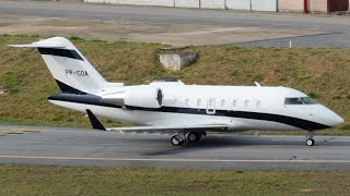 PPCOA  Bombardier Challenger 605  Taxiamento  Aeroporto de Belo Horizonte  Pampulha [upl. by Lotson]