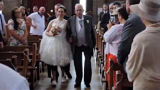 DISABLED BRIDE WALKS DOWN AISLE IN EXOSKELETON  ROBOBRIDE [upl. by Huba]