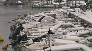 La neige sur le littoral languedocien [upl. by Eniluqaj]