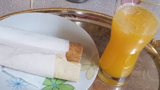 SANDWICH LABNEH WITH ORANGE JUICE ARABIC FOOD [upl. by Uriia]