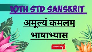 10th std sanskrit Amulyam Kamalam Bhashabhyas 10th std संस्कृत अमुल्यं कमलम् भाषाभ्यास Lesson no 4 [upl. by Naaman]