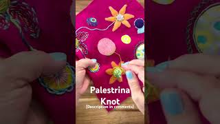 Palestrina Knot embroidery woolapplique handsewing embroiderytutorial sewingtipsandtricks [upl. by Doreen993]