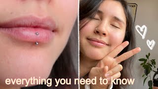 VERTICAL LABRET 101  piercing amp healing process how to hide selfconfidence 🌈 [upl. by Yremrej437]