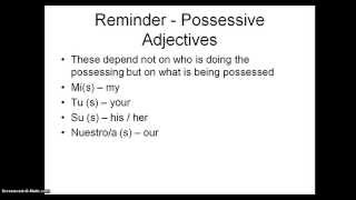 Spanish my family test plus possessive adjectives and ser and tener [upl. by Wende]