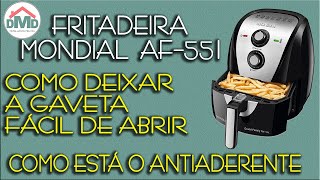 Dica Para Abrir a Gaveta Mais Fácil e Como Está o Antiaderente Hoje da Fritadeira Mondial AF55i [upl. by Aralomo591]