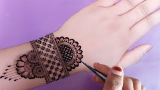 New easy backhand mehndi design  simplemehndi design  mehndi design  mehandi  mehndi [upl. by Eelano]