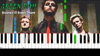 Green Day  Boulevard of Broken Dreams  Piano Tutorial [upl. by Ardnohs382]