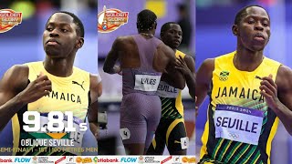 parisOlympic Jamaican oblique Seville beat noah Lyles 100m semi whicjh he storm to 981s [upl. by Nam]