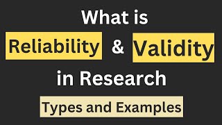 what is Reliability and validity in Research  Types  Example [upl. by Aener]