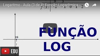 Logaritmo  Aula 3 de 4 Função Logarítmica  logarithmic function [upl. by Namrak]