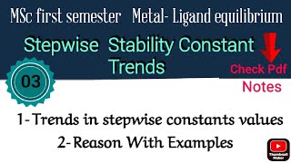 Trends in Stepwise constant value Examples and Explanation mscchemistrynotes itschemistrytime [upl. by Eifos]