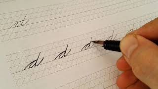 Spencerian script tutorial  Lowercase d [upl. by Shulem]