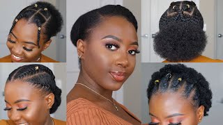 4C Hairstyles For Short Hair  Perfect for school amp work 👸🏿 [upl. by Aric428]