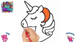 Cute Unicorn Drawing for kids Painting amp Coloring for kids amp Toddlers [upl. by Alik705]