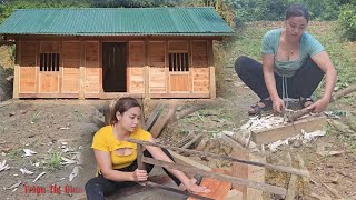 Timelapse Full video The entire process of finishing wooden houses and walls in the forest [upl. by Sven]