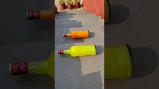 Yellow Vs Orange Breaking glass bottles Crushing soft things shorts asmr satisfying [upl. by Savior]