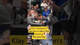 Klays reaction to Fans chanting quotwe want Klayquot mavs nbanation klaythompson nbaseason dallas [upl. by Tterrej]