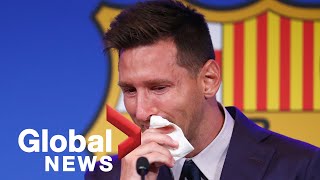 Messi bids tearful goodbye to Barcelona after 21 years [upl. by Alyks54]