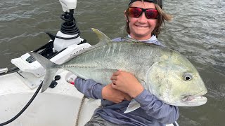 Top water Fishing For Large Trevally Near Cairns  Giant Trevally fishing [upl. by Nager]