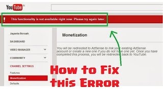 How to Fix This functionality is not available right now please try again later [upl. by Miharbi]