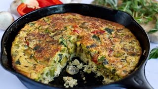 Vegetable Frittata  Ornish Reversal Program [upl. by Ahsikan]