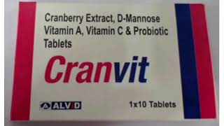 Cranvit Tablets Cranberry Extract DMannose Vitamin A Vitamin C amp Probiotic Tablets [upl. by Hatty]