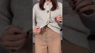 How to crop your cardigan 🤎 Subscribe for shorts fashion [upl. by Narok]