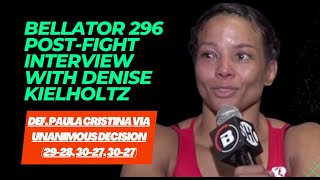 BELLATOR 296 PostFIGHT Interview With Denise Kielholtz [upl. by Dahij651]